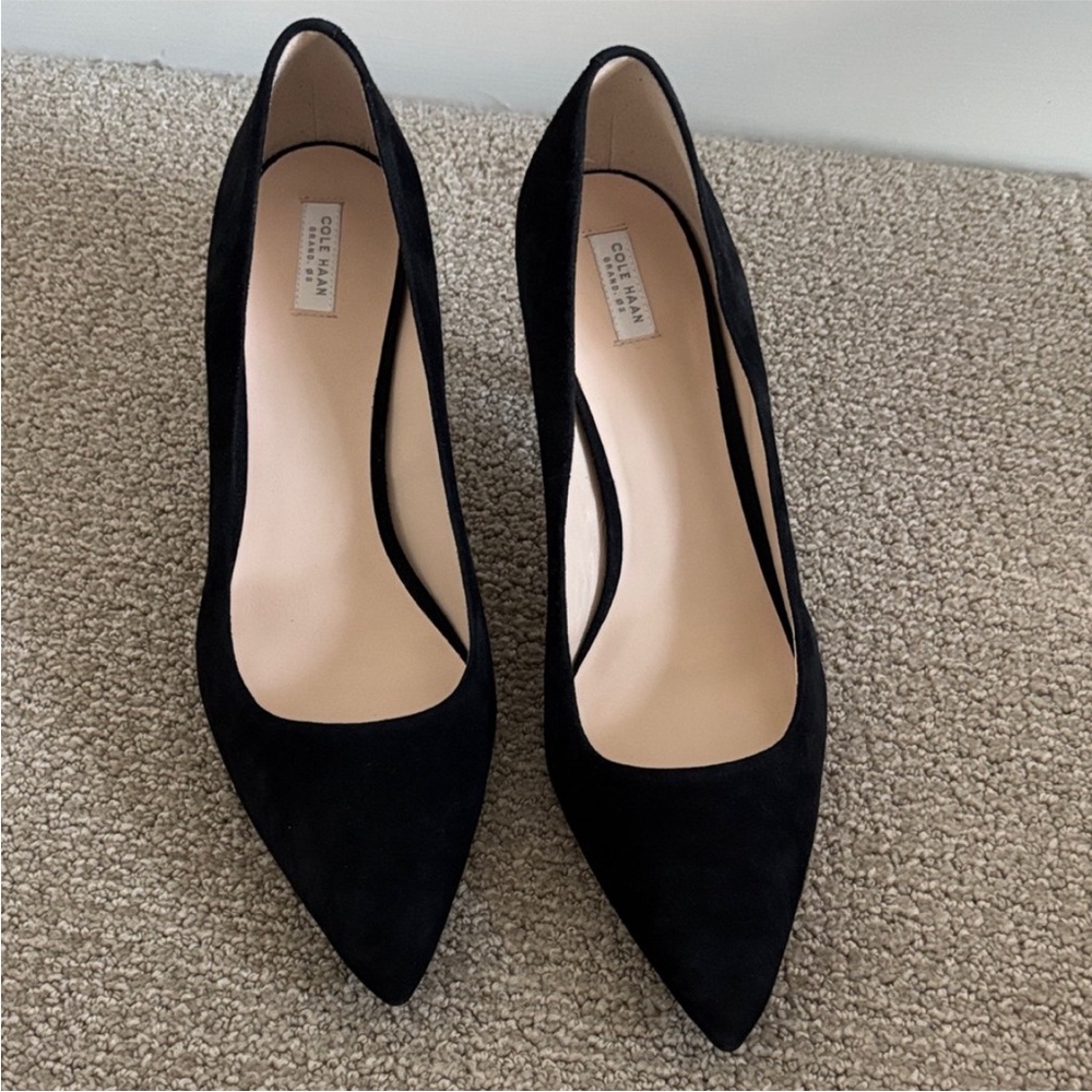 Cole Haan Vesta Women's Black Suede Pointed Pumps